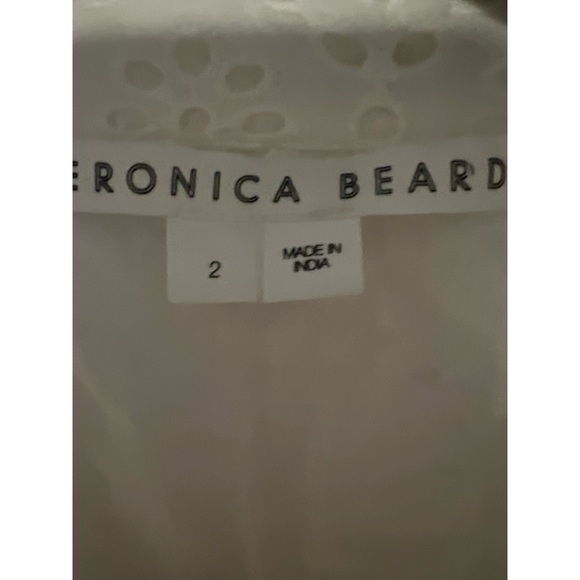 Veronica beard Women's White Eyelet Button-Down Top - Picture 2 of 3